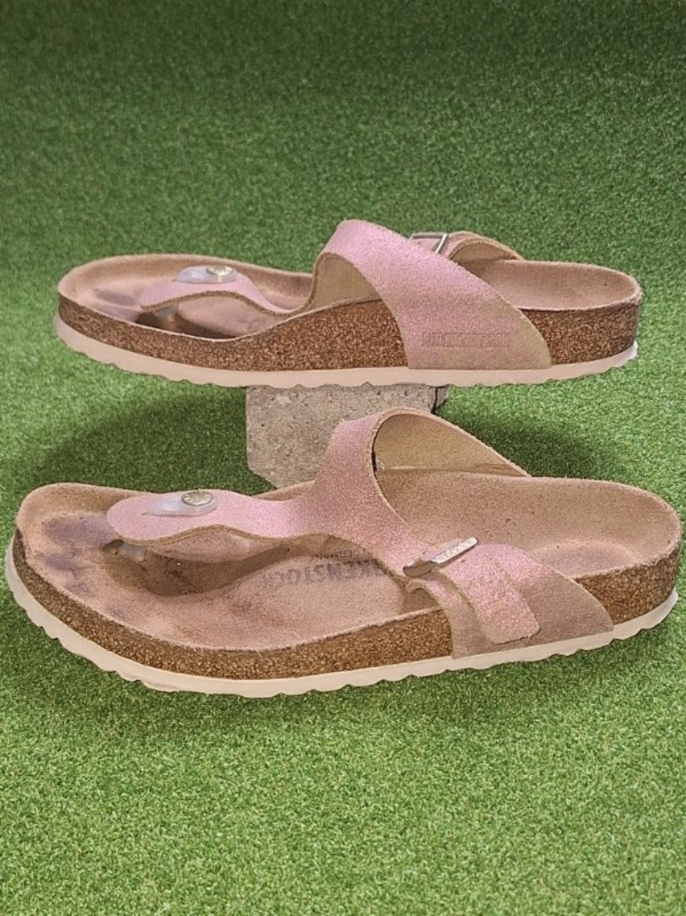 Birkenstock GIZEH Suede Metallic Rose Copper Women's Size 40 Regular US 9